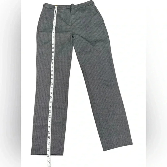 ZARA, Pinstripe Straight-Leg Classic Trousers, Small, Grey - Picture 8 of 11